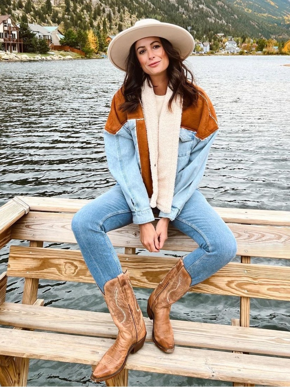 BLANKNYC Caption This Faux Suede Sherpa Denim Trucker Jacket NWT Size Medium